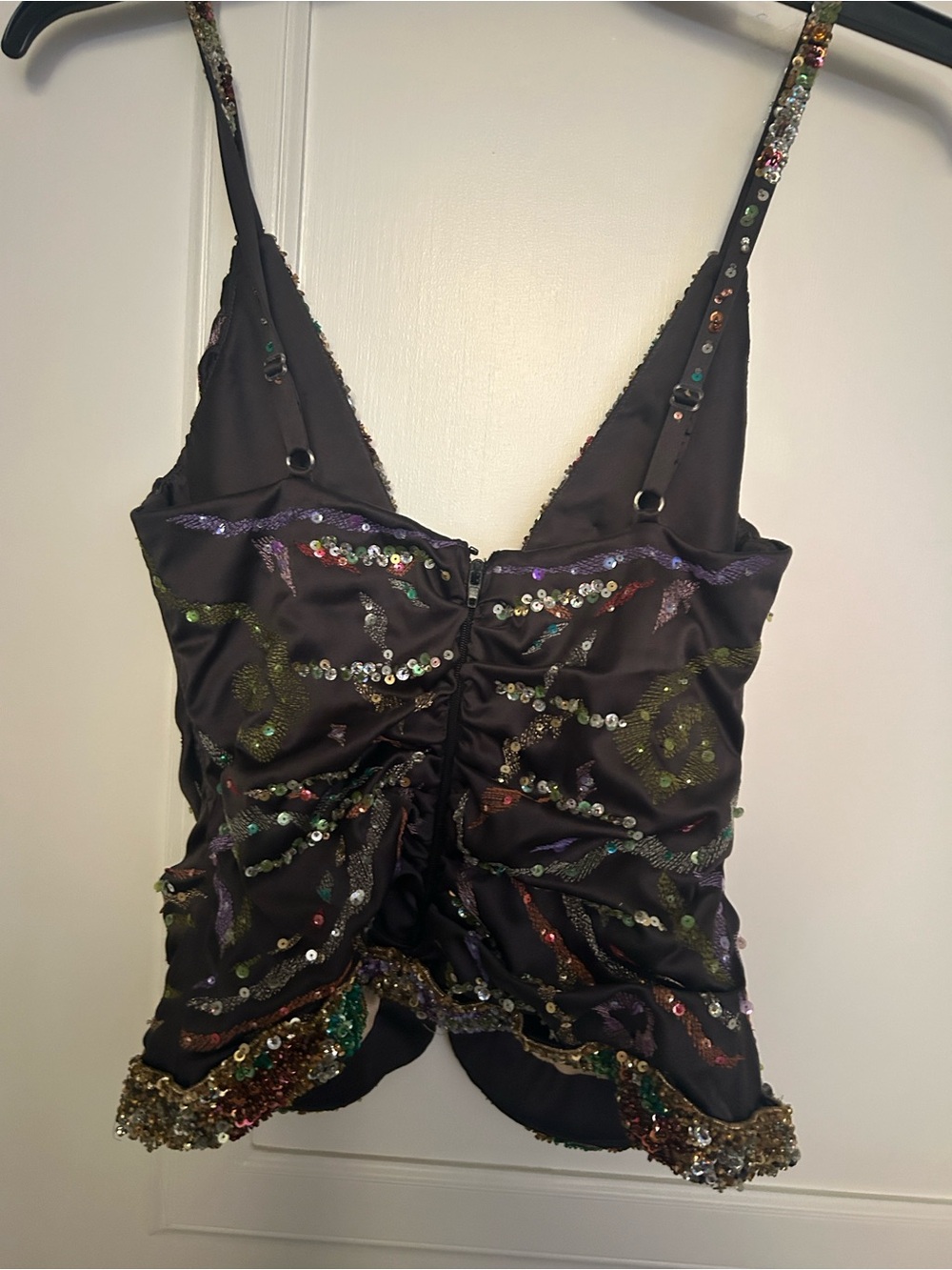 Authentic Mandalay Black Sequin Embellished Camisole Corset